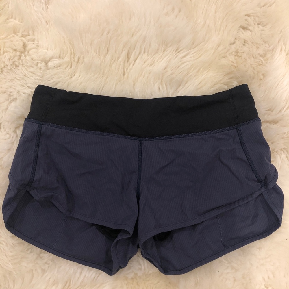 navy lululemon shorts